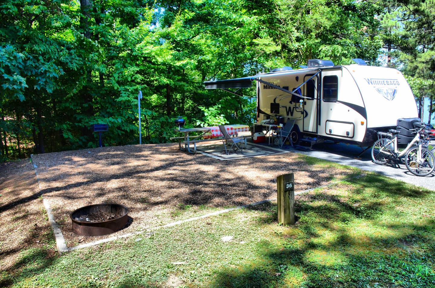 Campsite view, awning-side clearanceOld 41 #3, campsite 036.