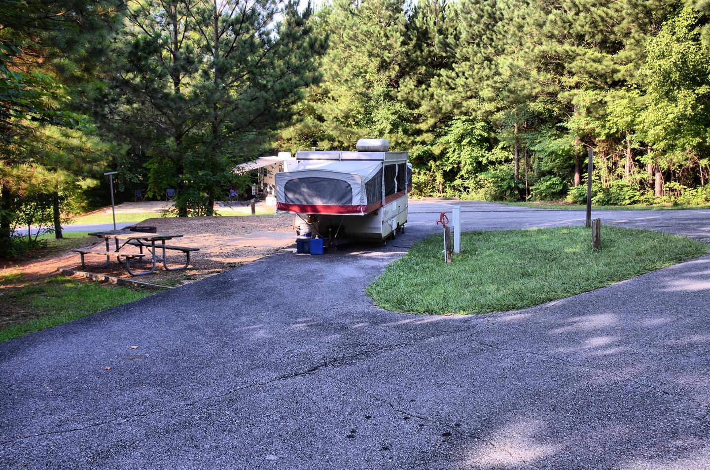 Awning-side clearance, campsite view.Payne Campground, campsite 001.