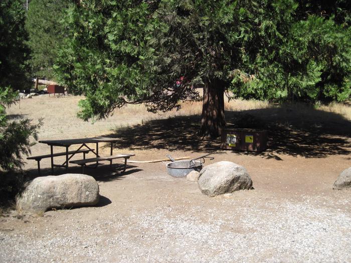Food locker, picnic table, and fire ringSite 54