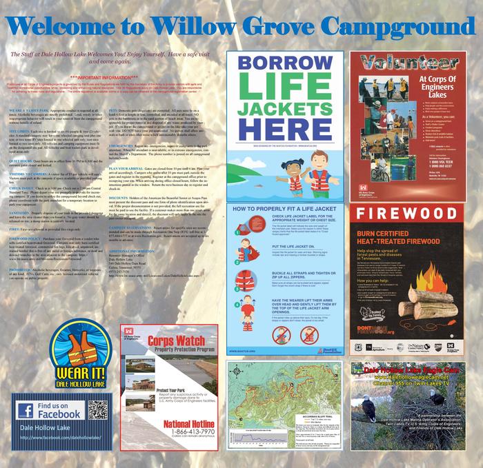 WILLOW GROVE CAMPGROUND BULLETIN BOARD SIDE A