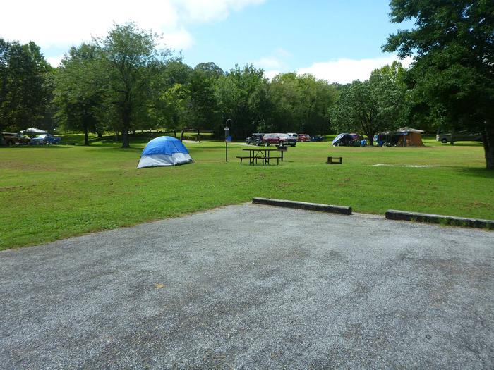 Tyler Bend Main Loop Site# 8-3 Site# 8, 35' back-in, tent pad 15' x 15'.  Parking area is wide enough to parking Rv & car side by side.