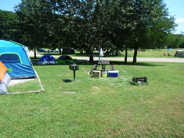 Tyler Bend Main Loop Site# 21-4Site #21, 56' back-in, tent pad 15' x 15'.
