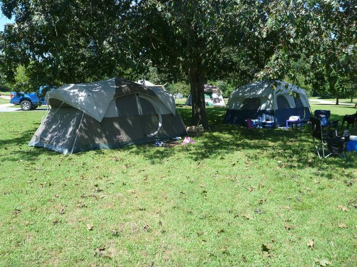 Tyler Bend Main Loop Site# 28Site# 28, 70' back-in, tent pad 15' x 15'.