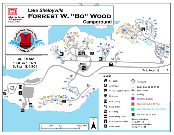 Forrest W. Bo Wood Campground Map