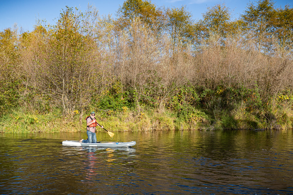 Stand up paddling the Applegate River at Provolt Recreation SIte.