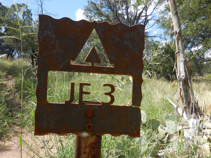 Campsite sign at siteSite sign