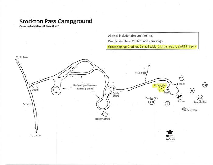 Stockton Pass Group Site Map
