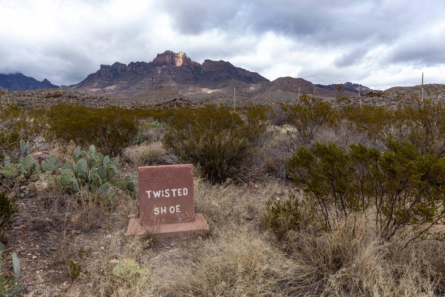 Campsite signsign along the Juniper Canyon Road indicating the turnoff to the Twisted Shoe campsite.