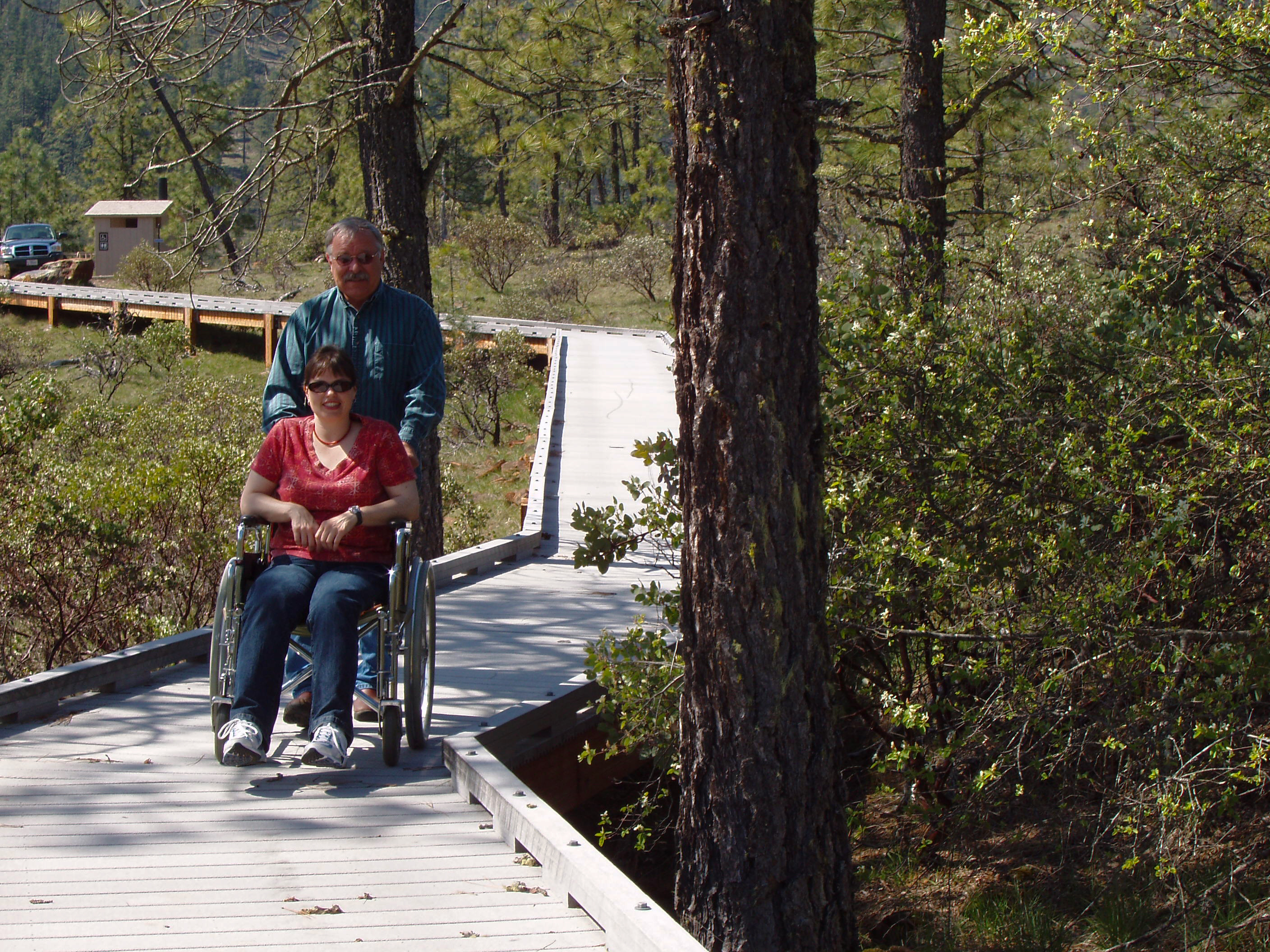 Accessible boardwalk at the Eight Dollar Mountain Botanical Wayside