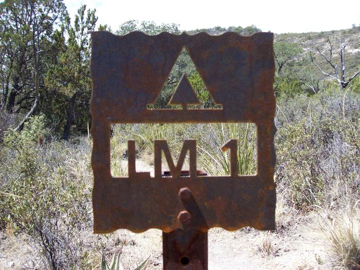 Trail sign to LM-1 Campsite