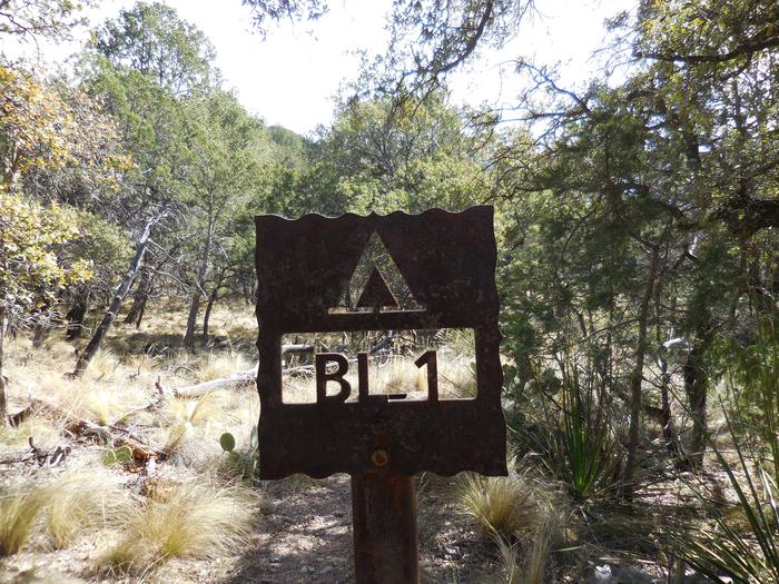 Trail sign to BL-1 Campsite