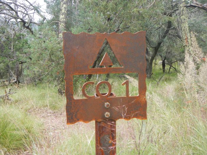 Trail sign to CO-1 campsite
