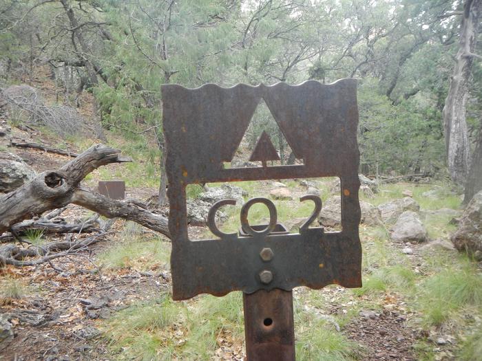 Trail sign to CO-2 Campsite