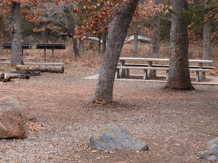 A group campsite with grills, picnic tables, and a fire ring.Group Campsite C