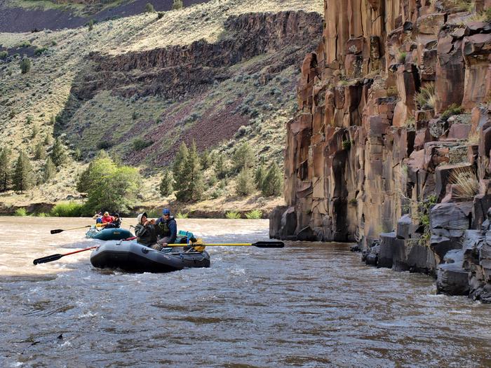 River raft sceneryRafting past the scenic cliffs of the Lower John Day River