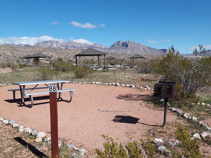 Site 88-walk-to with parking 100 ft No Shade Structure or Fire pitsmall tent site with a bbq grill and a picnic table
hike in from parking lot number 88
walk-to with parking 100 ft No Shade Structure or Fire pit