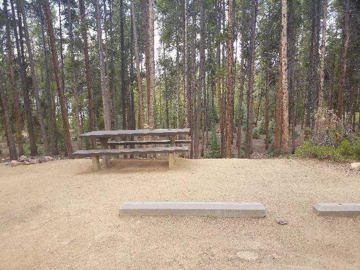Baby Doe Campground, Site 31 table and parking stops