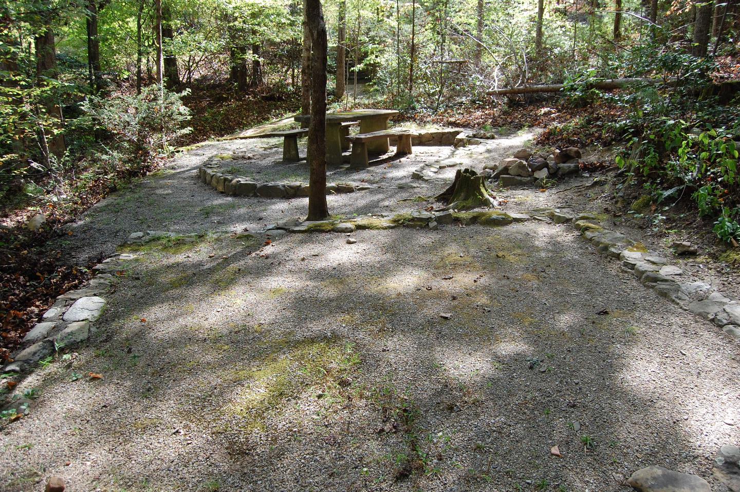14Nice shaded tent pad and picnic area has plenty of privacy