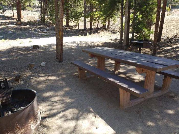 Lakeview Campground, Site A3 table and fire ring