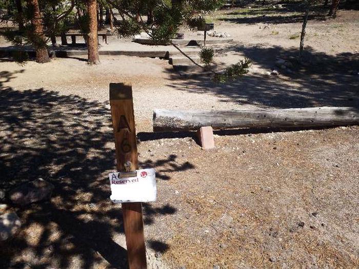 Lakeview Campground, Site A6 marker