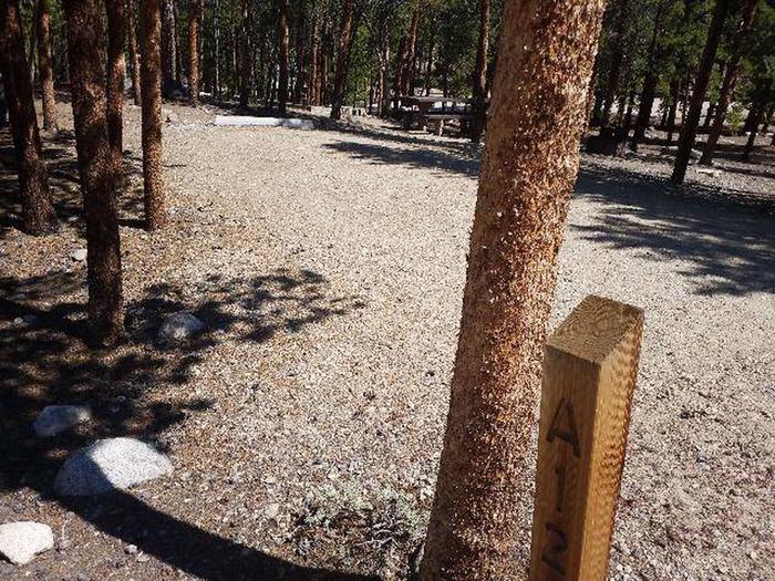 Lakeview Campground, site A12 marker