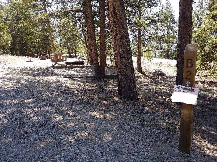 Lakeview Campground, site B2 marker