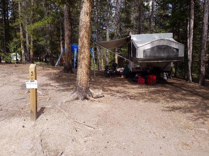 Silver Dollar Campground, site 3 marker