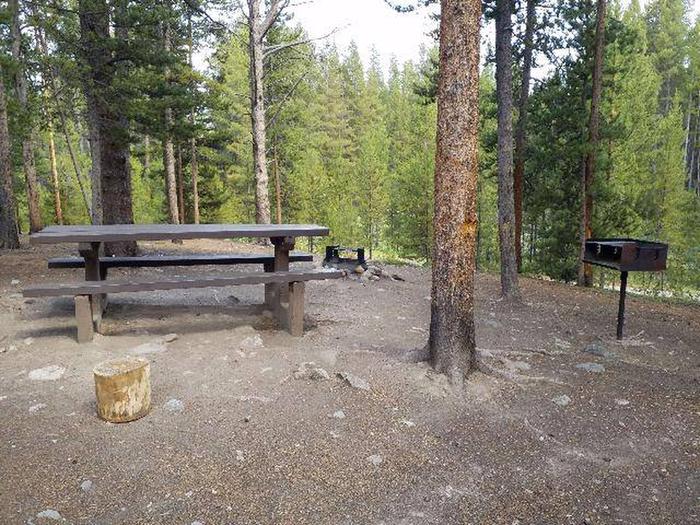 Silver Dollar Campground, site 6 picnic table and grill