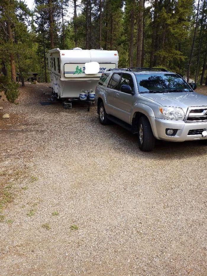 Silver Dollar Campground, site 6 parking