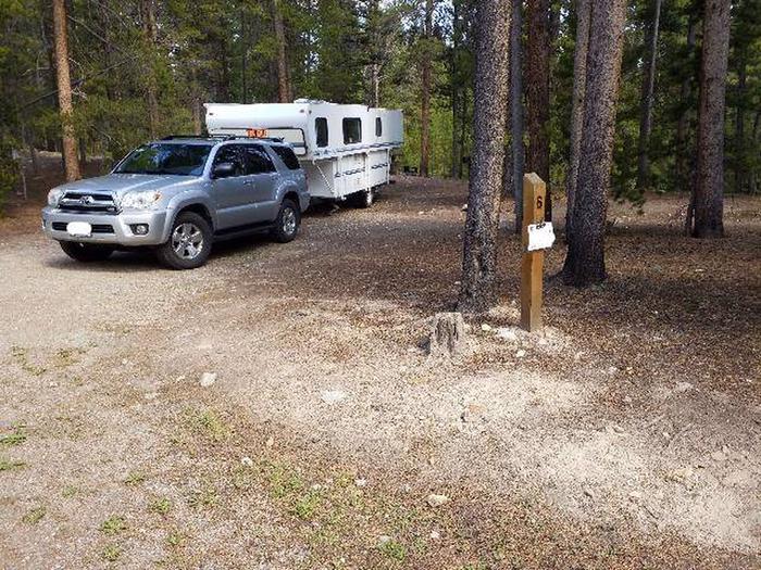 Silver Dollar Campground, site 6 marker