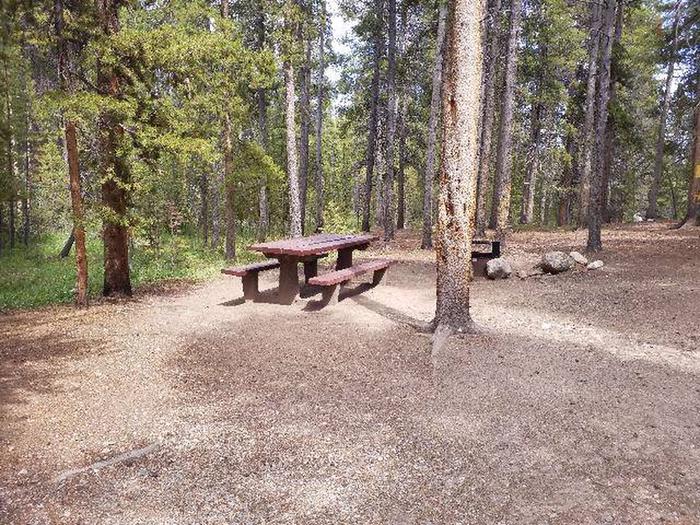 Silver Dollar Campground, site 34 picnic table and grill