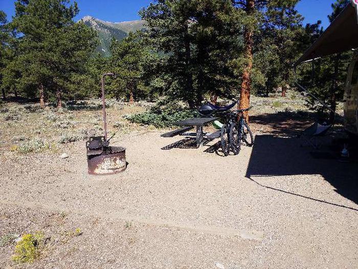 White star Campground, site 3 picnic table and fire ring