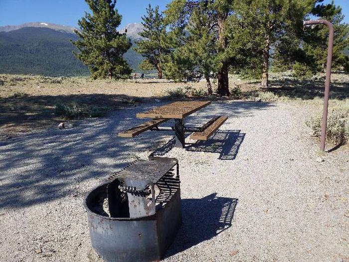 White Star Campground, site 12 picnic table and fire ring
