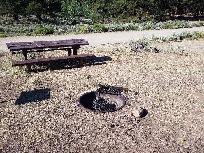 White Star Campground, site 59 picnic table and fire ring