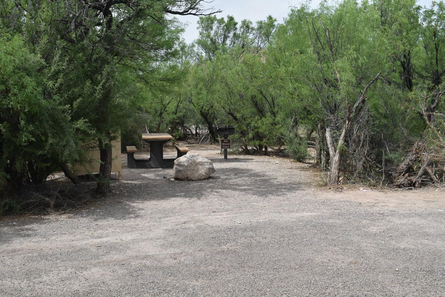 View of the parking area for site 39. The parking space is small and not recommended for larger vehicles. Parking area for Site 39