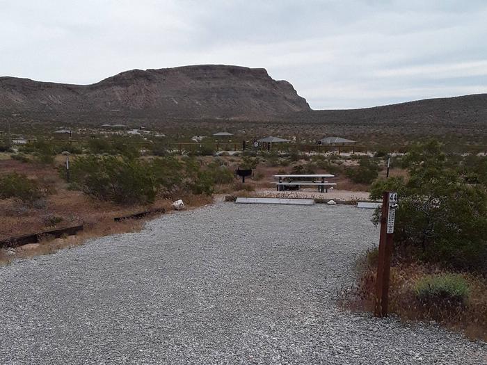 Red Rock Canyon Campground Standard Site 44Standard site which has a large tent pad a picnic table a fire pit and a bbq grill and plenty of room for the two vehicles allowed or a Recreational vehicle and one vehicle