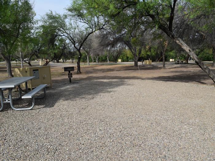 Rio Grande Village Site #96Camping area for site 96 with shade trees