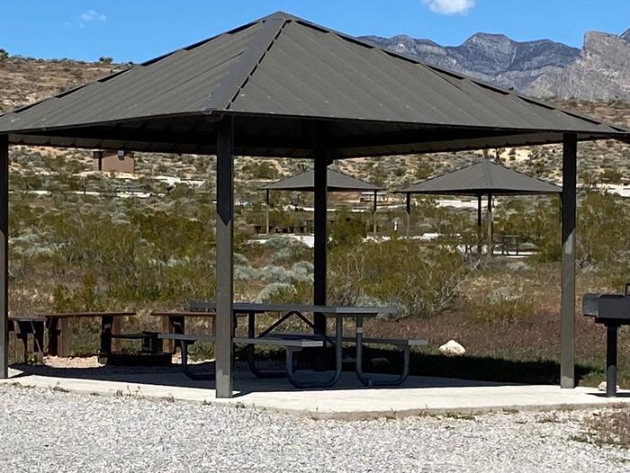 Standard Site 1 This site has a nice shade structure a large tent pad and a fire pit with sitting area. BBq grill and plenty of parking for the two vehicles allowed per reservation  check in with camphost for required vehicle pass