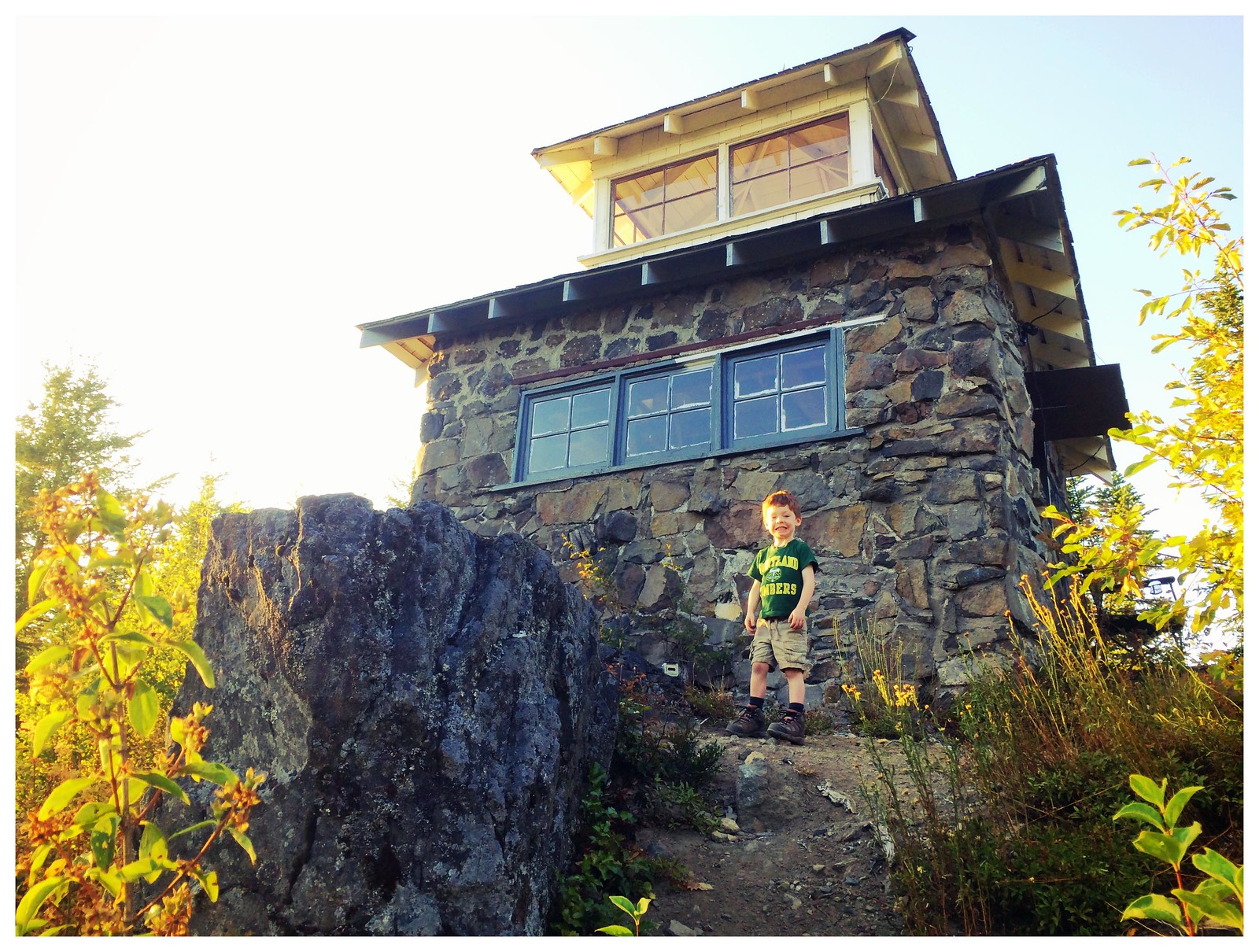 Child standing before Pechuck Lookout.