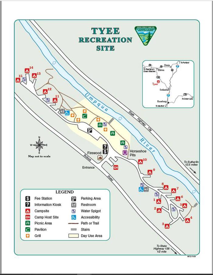 Tyee Campground Map.Image of Tyee Campground Map.