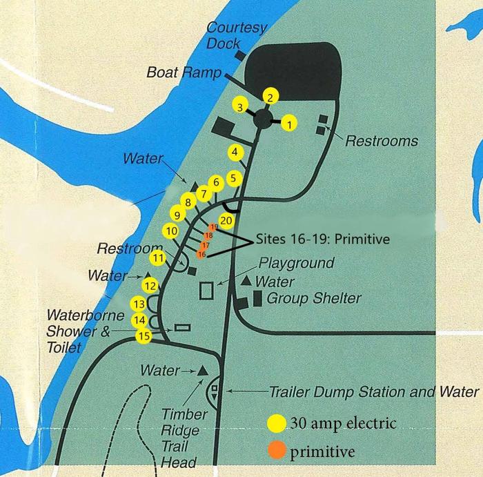 Card Creek Campground Map with Amenities