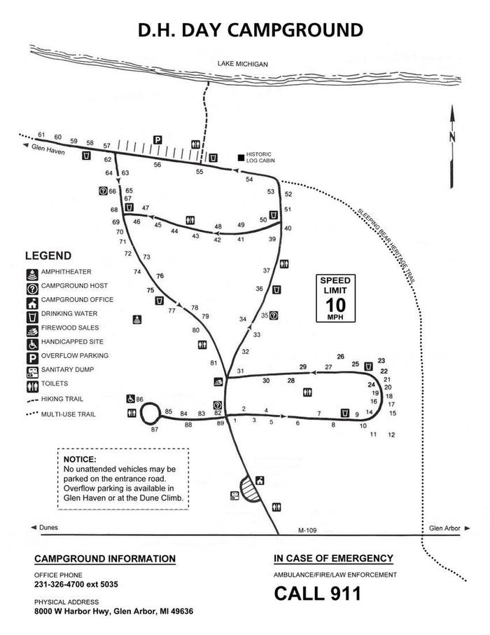 D.H. Day Campground Map