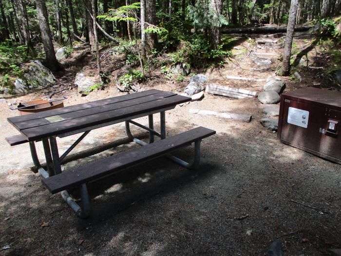 Picnic Table, Fire ring, and Bear boxCampsite amenities include: Picnic table, fire ring, and bear box