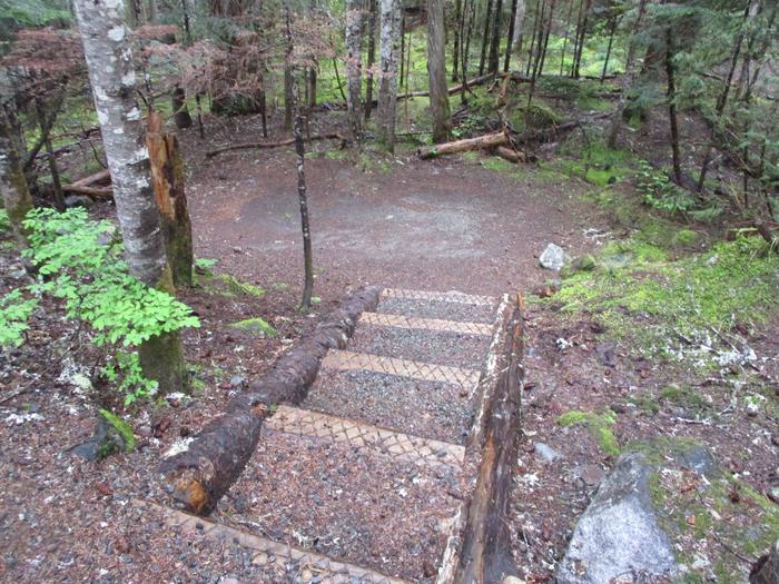 Stairs to tent site