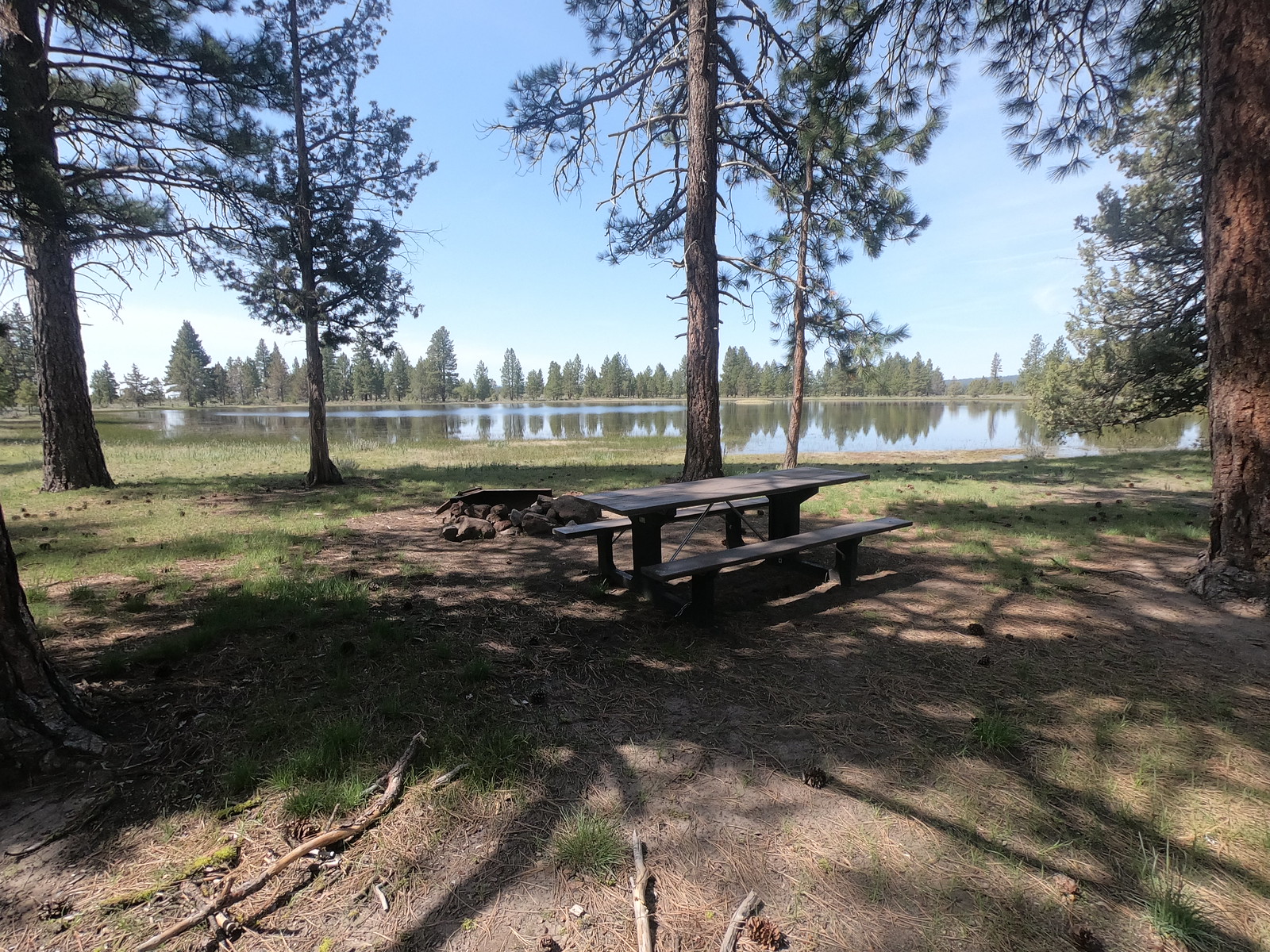 View of a campsite and Gerber Reservoir.
