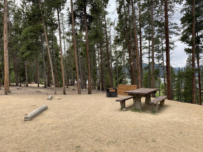 Molly Brown campground, site 8 picnic table and fire ring 3