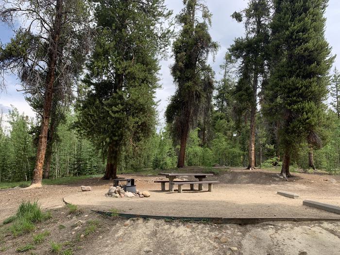 Molly Brown Campground, site 36 picnic table and fire ring