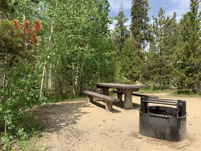 Molly Brown Campground, site 38 picnic table and fire ring 2