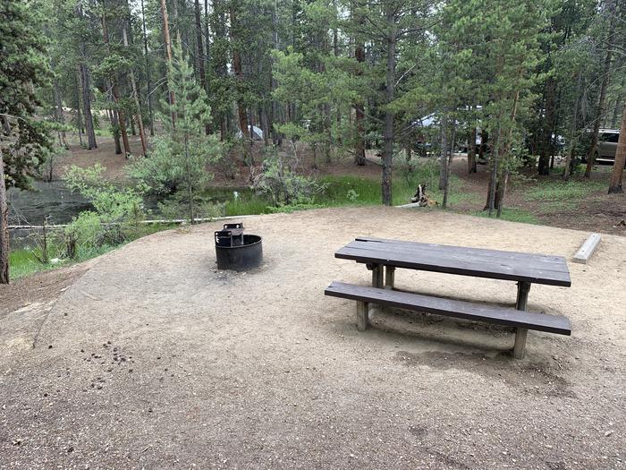 Molly Brown Campground, site 22  picnic table and fire ring 3