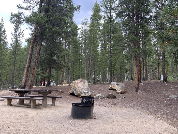 Molly Brown Campground, site 22  picnic table and fire ring 7